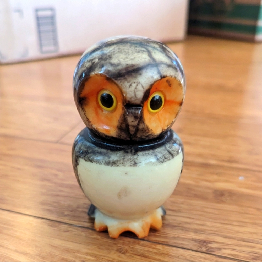 Vintage Alabaster Owl